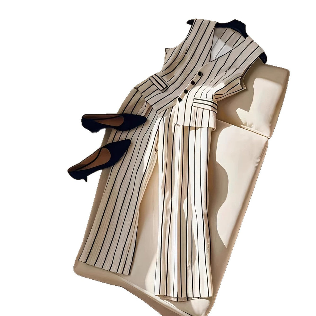 Sleeveless Blazer & Wide-Leg Trousers
