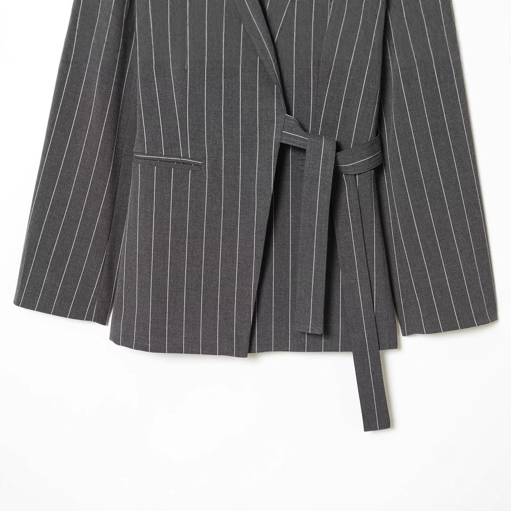 Wrap Blazer & Wide-Leg Trousers